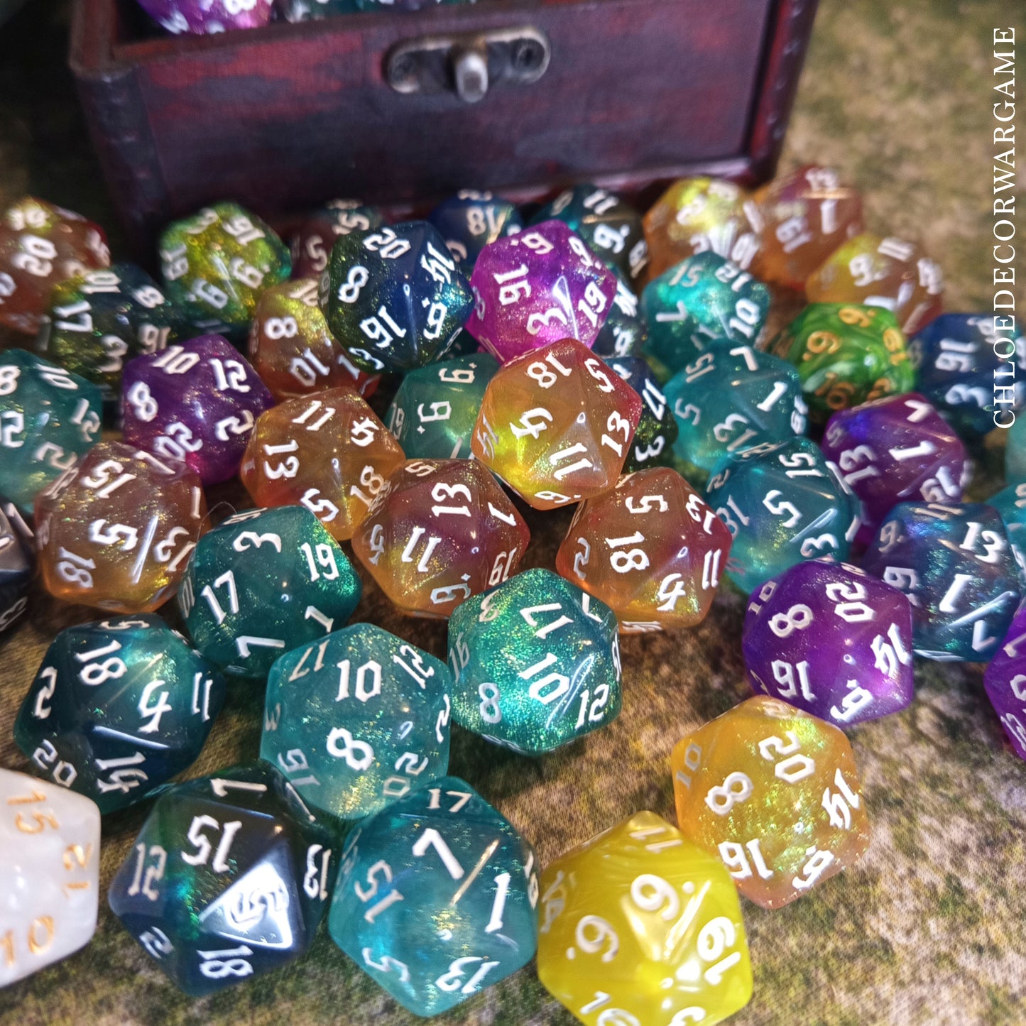 D20 – Dé JDR à l’unité (Couleur aléatoire)